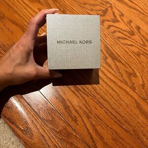 Michael Kors Metallic Silver jewelry box with pouch